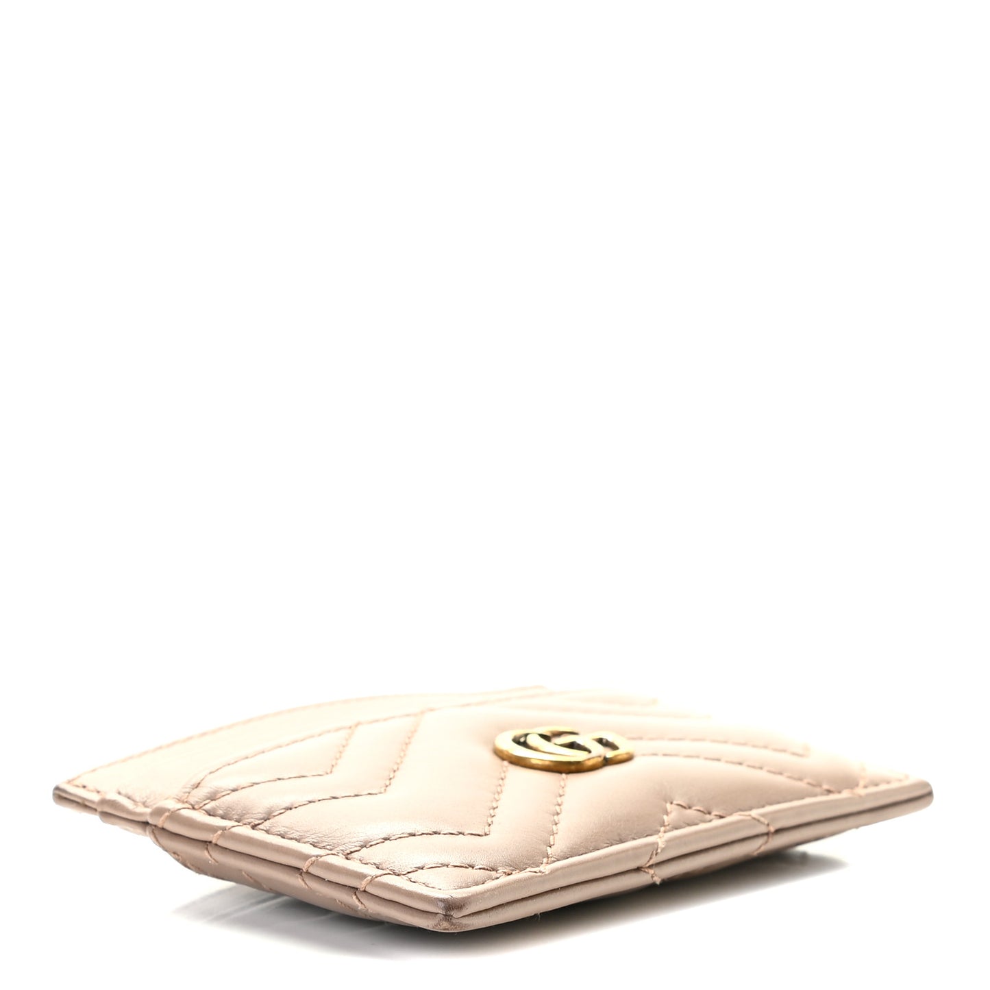 Calfskin Matelasse GG Marmont Card Holder Porcelain Rose