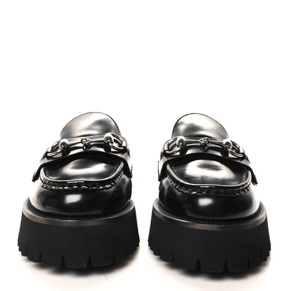 Gucci Magnum Calfskin Womens Horsebit Platform Mules 37.5 Black 2 of 9