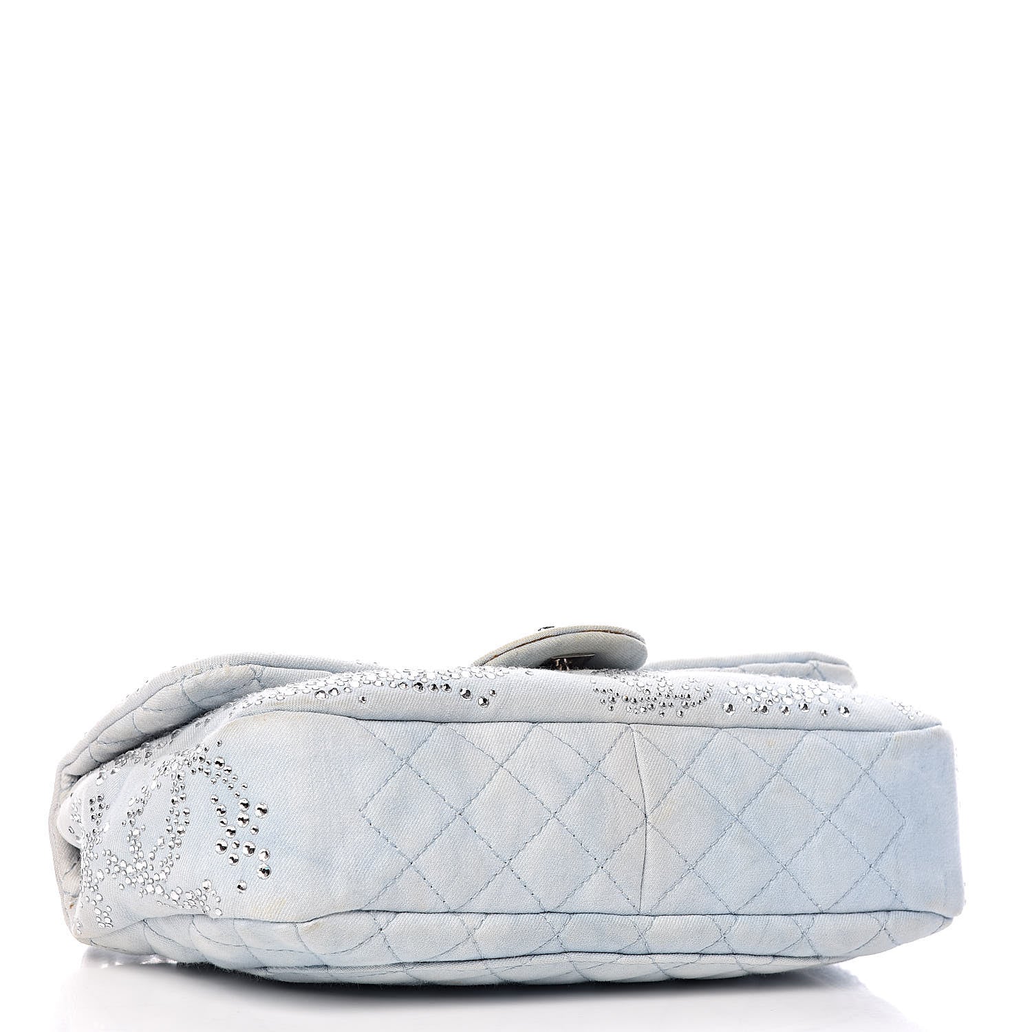 Chanel Denim Quilted Swarovski Crystal Flap Blue 5 of 22