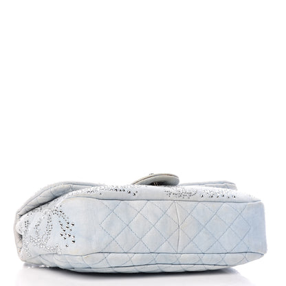 Chanel Denim Quilted Swarovski Crystal Flap Blue 5 of 22