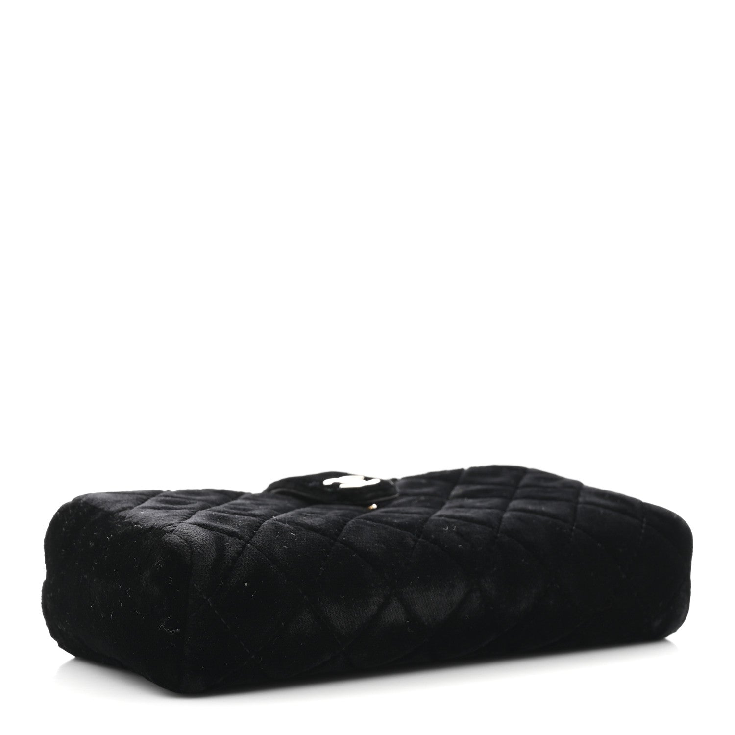 Chanel Velvet Quilted Small Clutch With Chain  Black 4 of 12