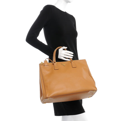 Prada Saffiano Large Galleria Double Zip Tote Caramel 2 of 12
