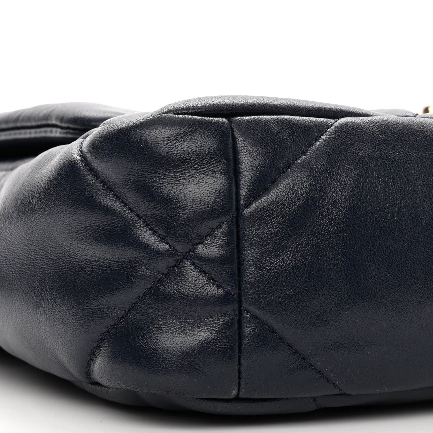 Chanel Goatskin Quilted Medium Chanel 19 Flap Navy Blue 9 of 11