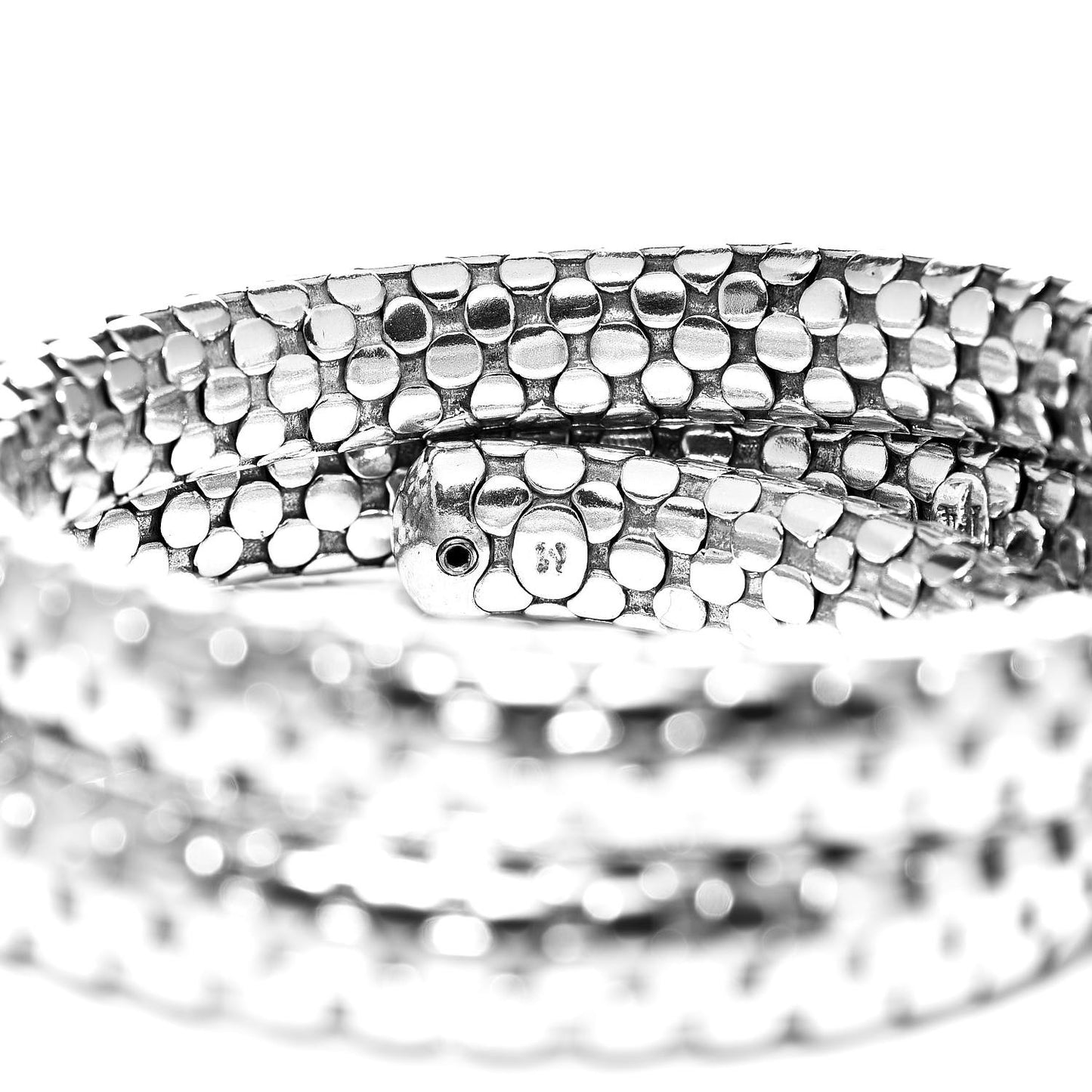 Sterling Silver Dot Double Coil Bracelet