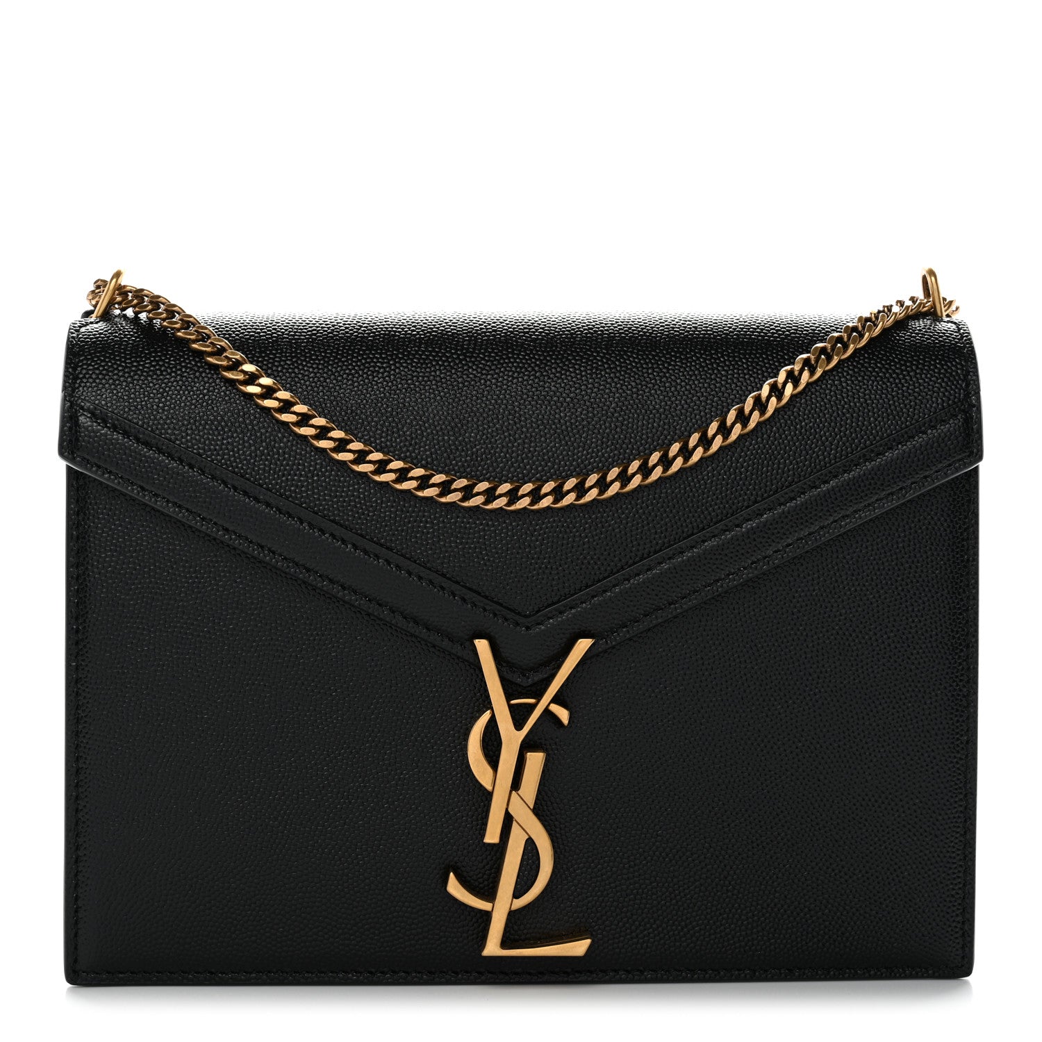 Saint Laurent Grain De Poudre Monogram Cassandra Clasp Bag Black 1 of 11