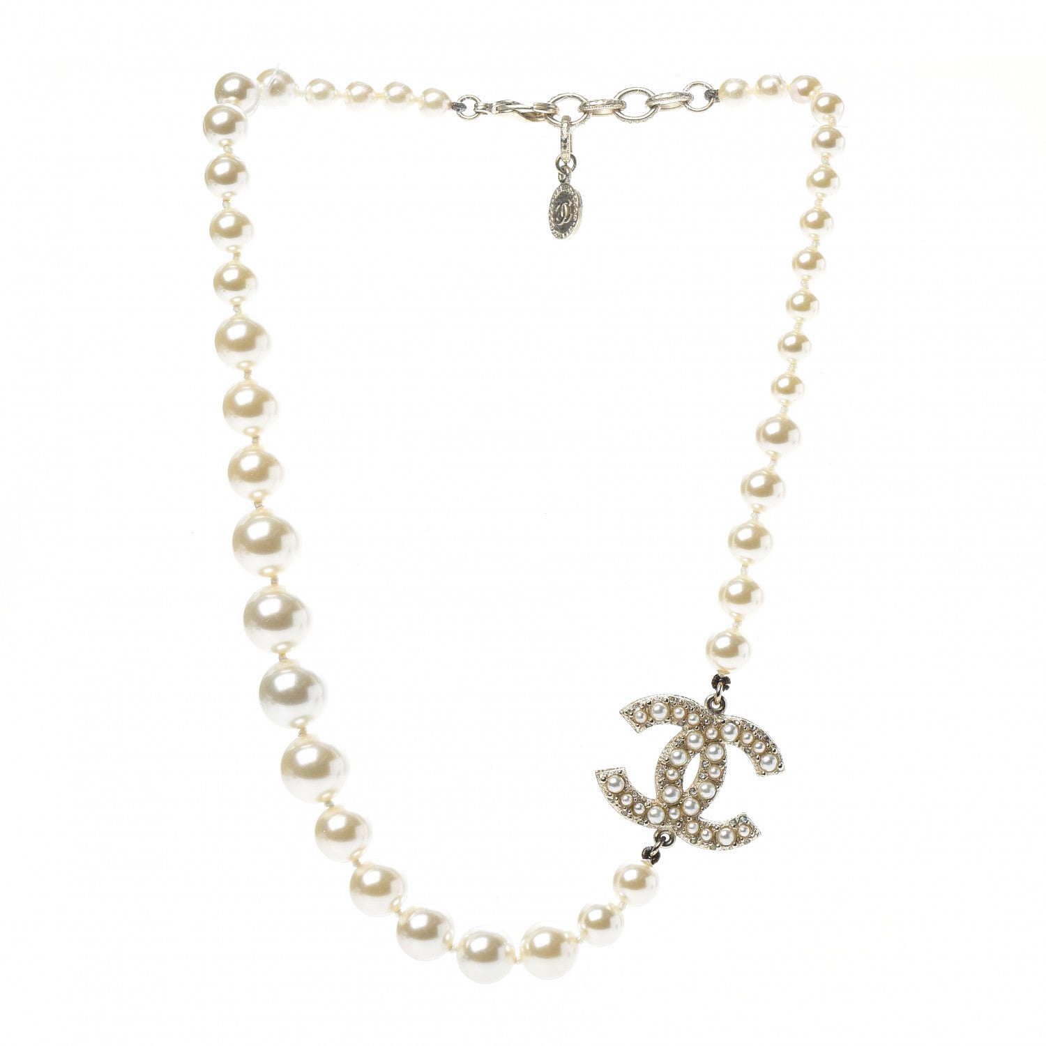 Chanel Graduated Pearl CC Short Necklace Gold 3 of 6