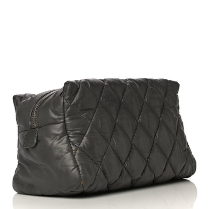 Chanel Nylon Quilted Cocoon Cosmetic Case Grey 3 of 16