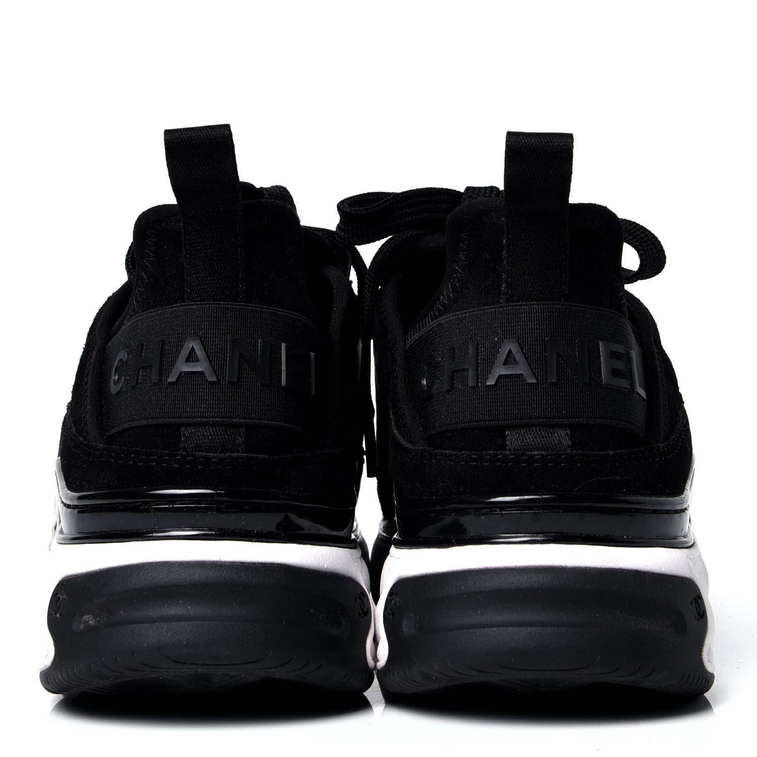 Chanel Velvet Calfskin Mixed Fibers CC Sneakers 37 Black 4 of 6