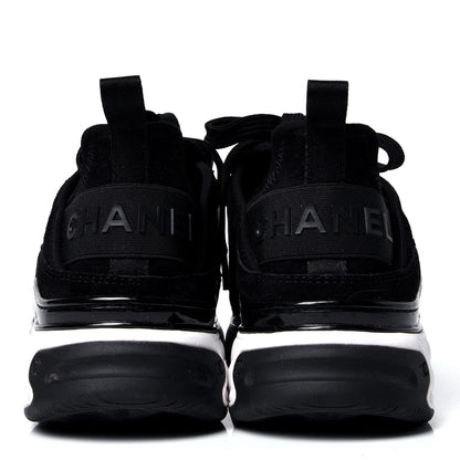 Chanel Velvet Calfskin Mixed Fibers CC Sneakers 37 Black 4 of 6