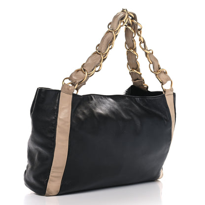 Chanel Lambskin Small Olsen Shoulder Bag Black Beige 2 of 15