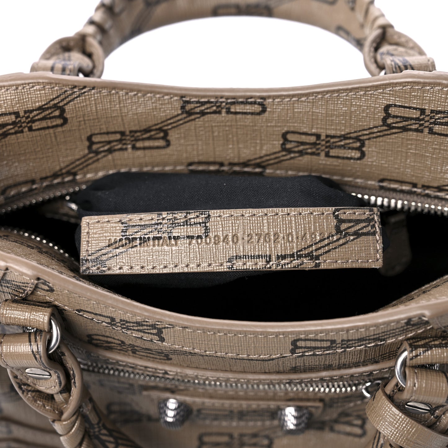 Coated Canvas BB Monogram Neo Cagole Handbag XS Beige Brown