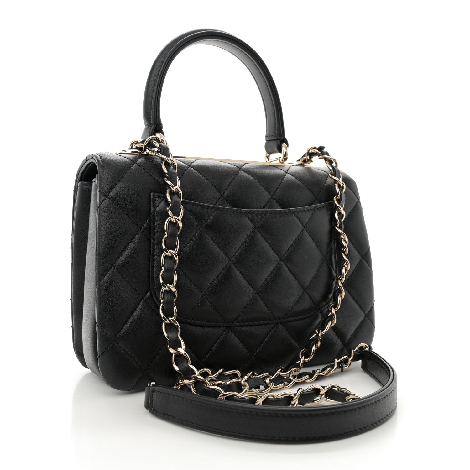 Chanel Lambskin Quilted Mini Trendy CC Dual Handle Flap Bag Black 3 of 12