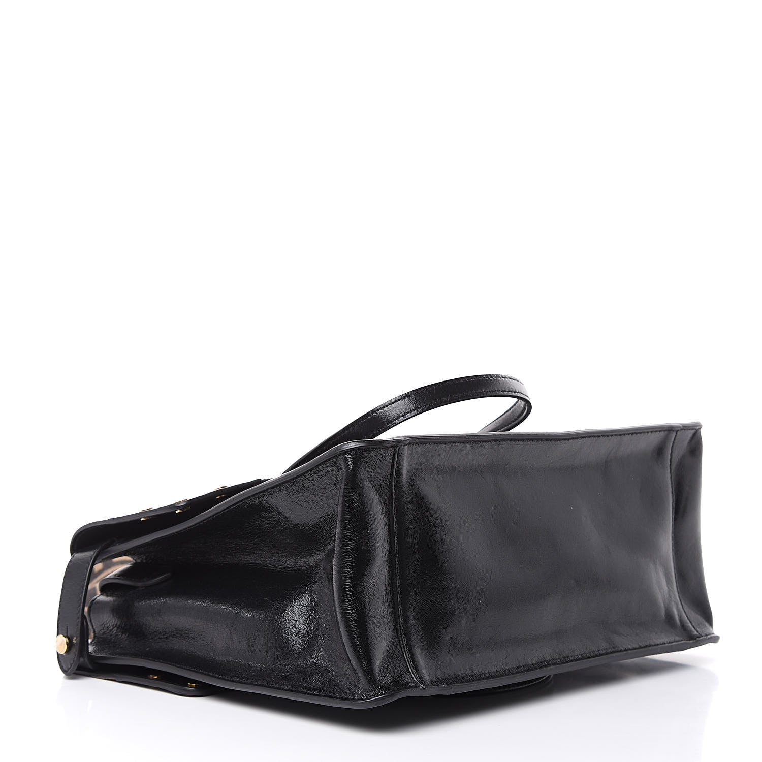 Fendi Agnello Old Shine Vitello Go Rain Large Flip Tote Black Marrone 5 of 11