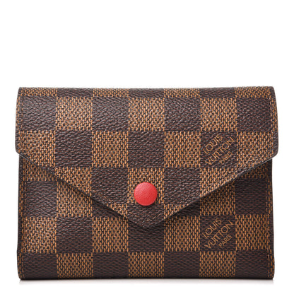 Louis Vuitton Damier Ebene Victorine Wallet Red 1 of 7