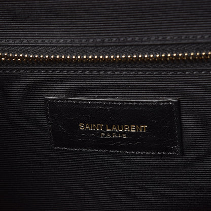 Saint Laurent Grain De Poudre Matelasse Chevron Large Monogram Satchel Lipstick Red 6 of 7