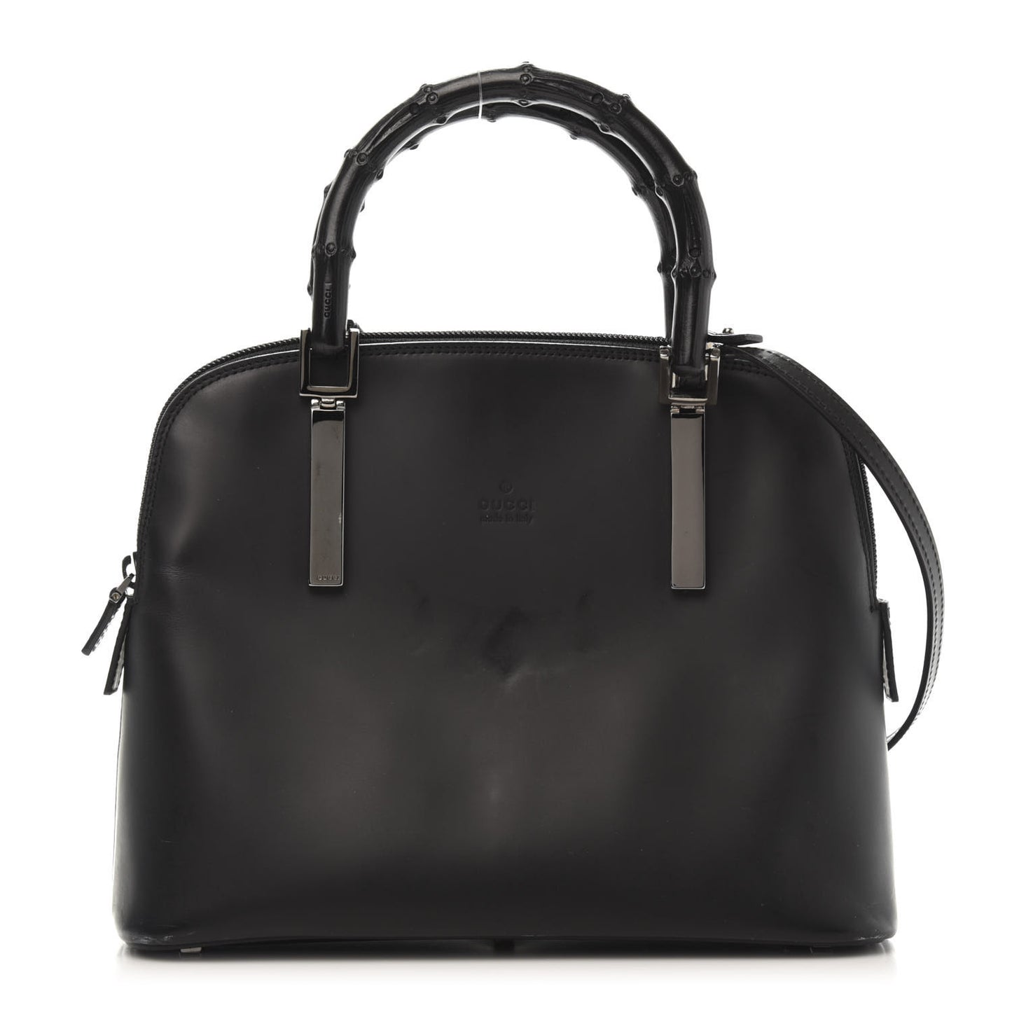 Calfskin Bamboo Top Handle Black