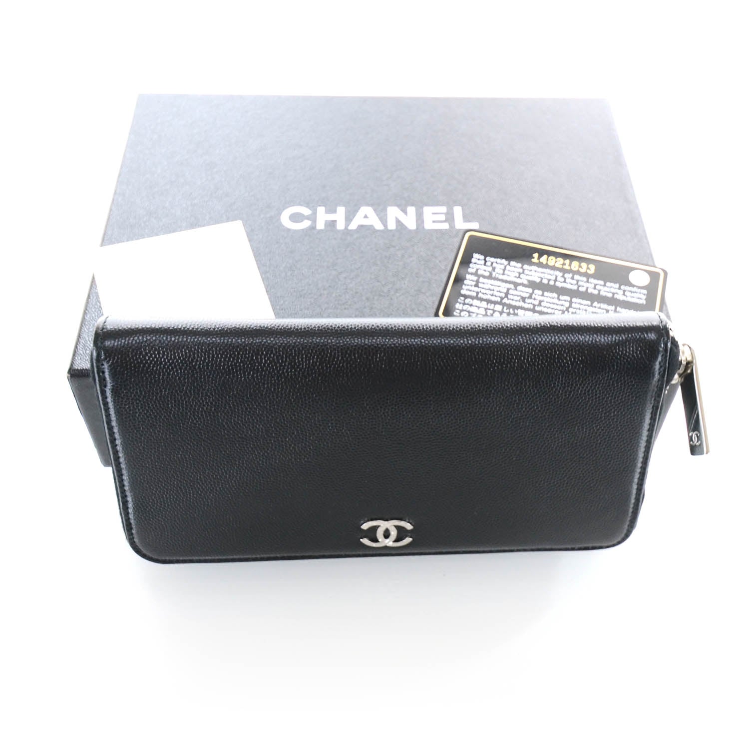 Chanel Caviar Zip Around Wallet Black 4 of 8