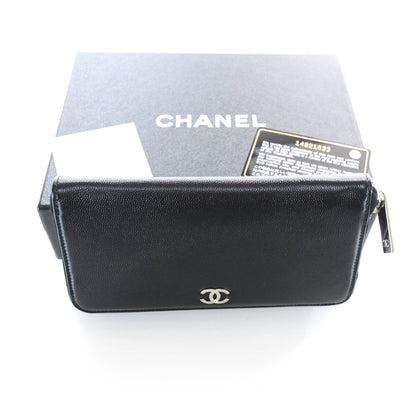 Chanel Caviar Zip Around Wallet Black 4 of 8