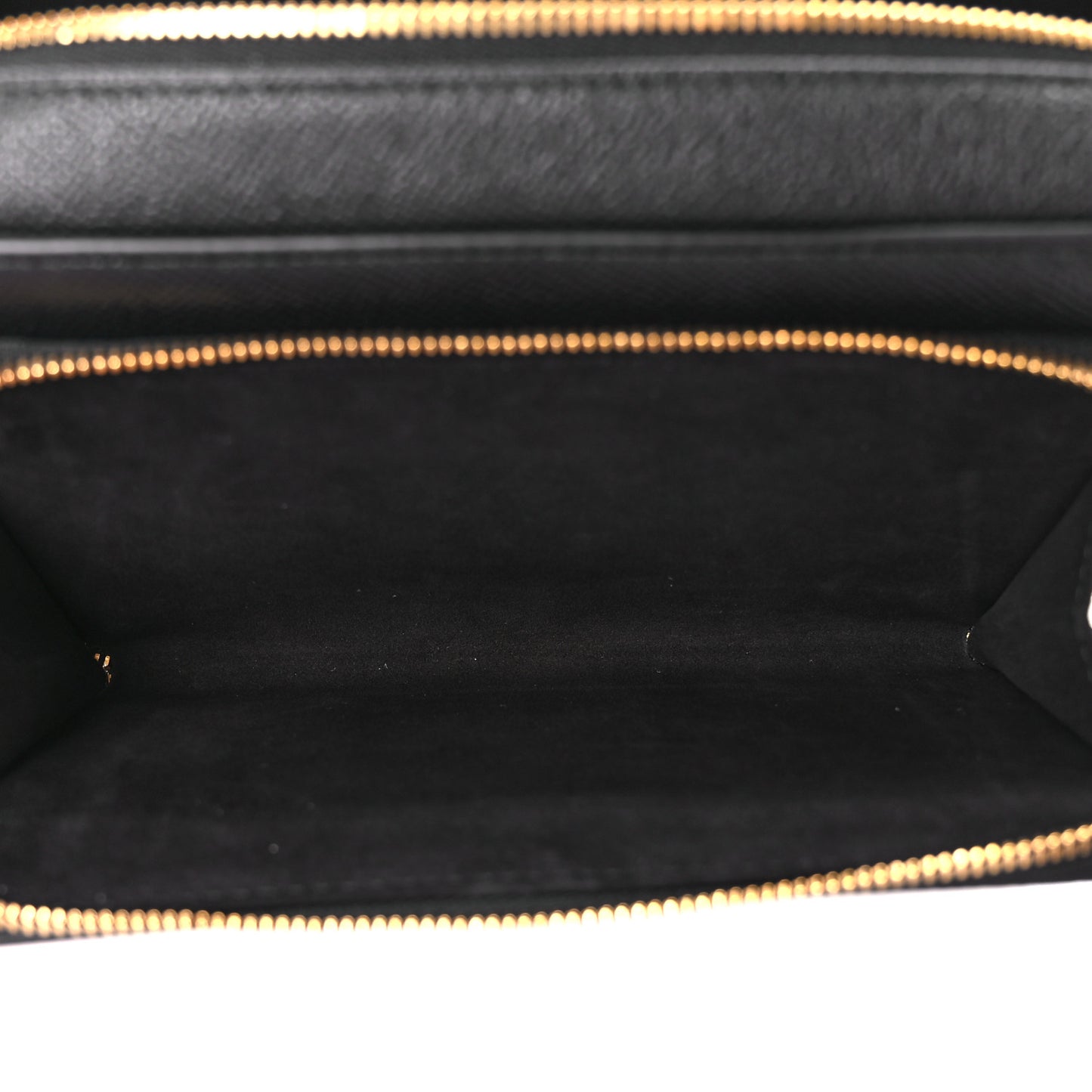 Grained Calfskin Caro Double Pouch Black