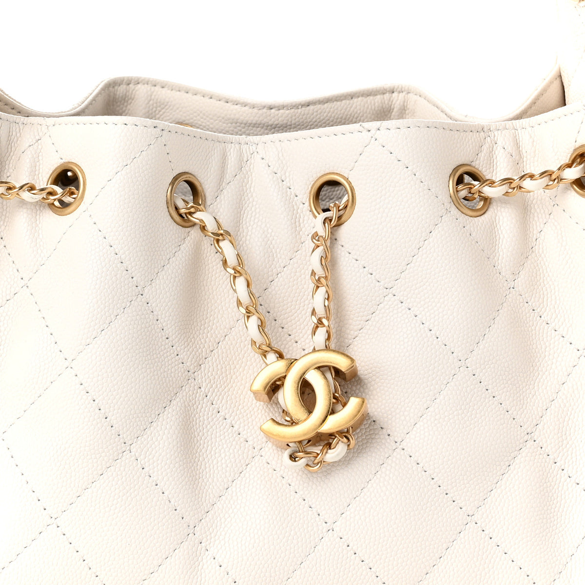 Chanel Caviar Quilted Mini Chanel 25 Handbag White 8 of 11