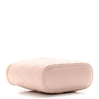 Chanel Caviar Quilted Small Vertical Coco Beauty Vanity Case With Chain Light Pink 4 of 9