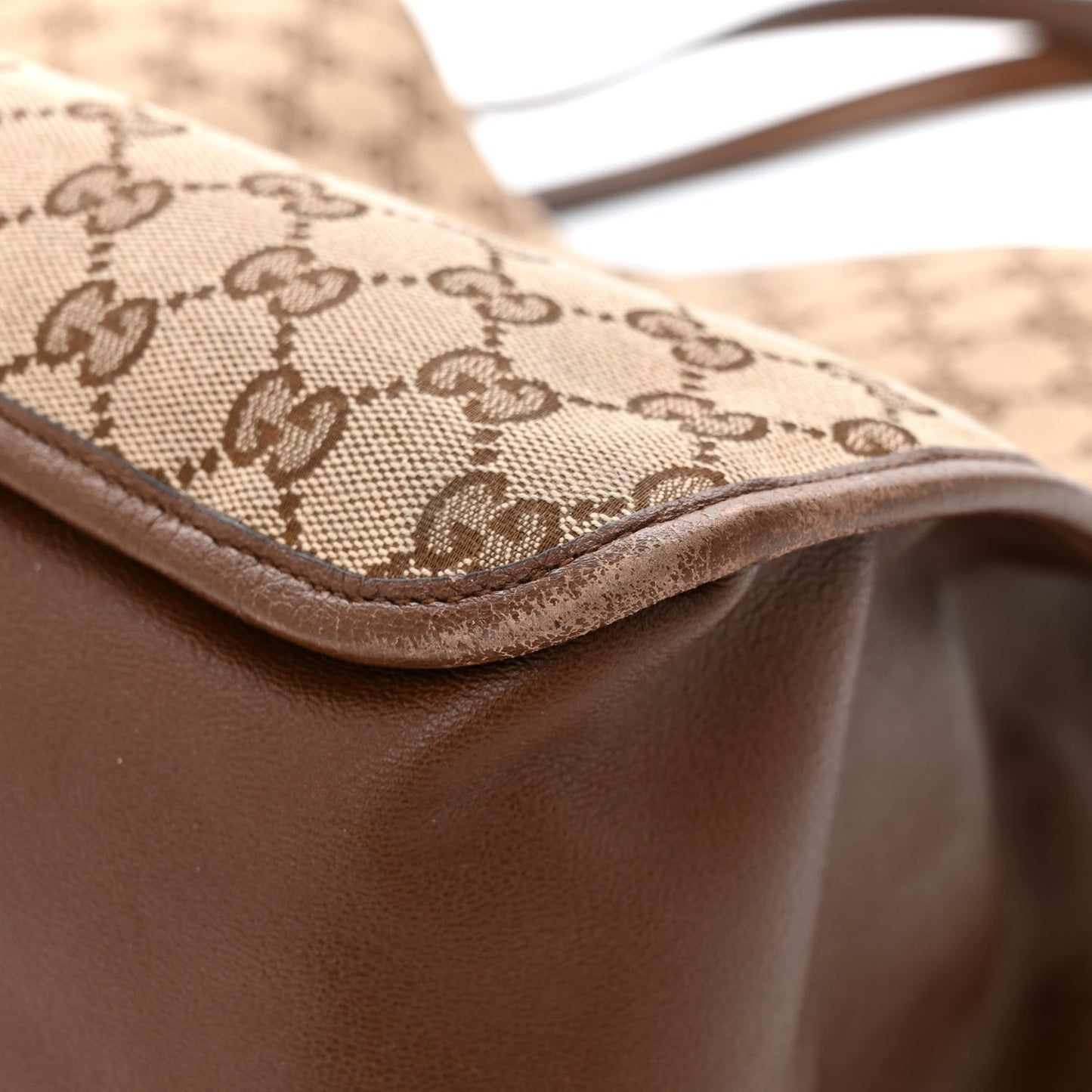 Monogram Horsebit 1955 Tote Bag Beige Brown Sugar