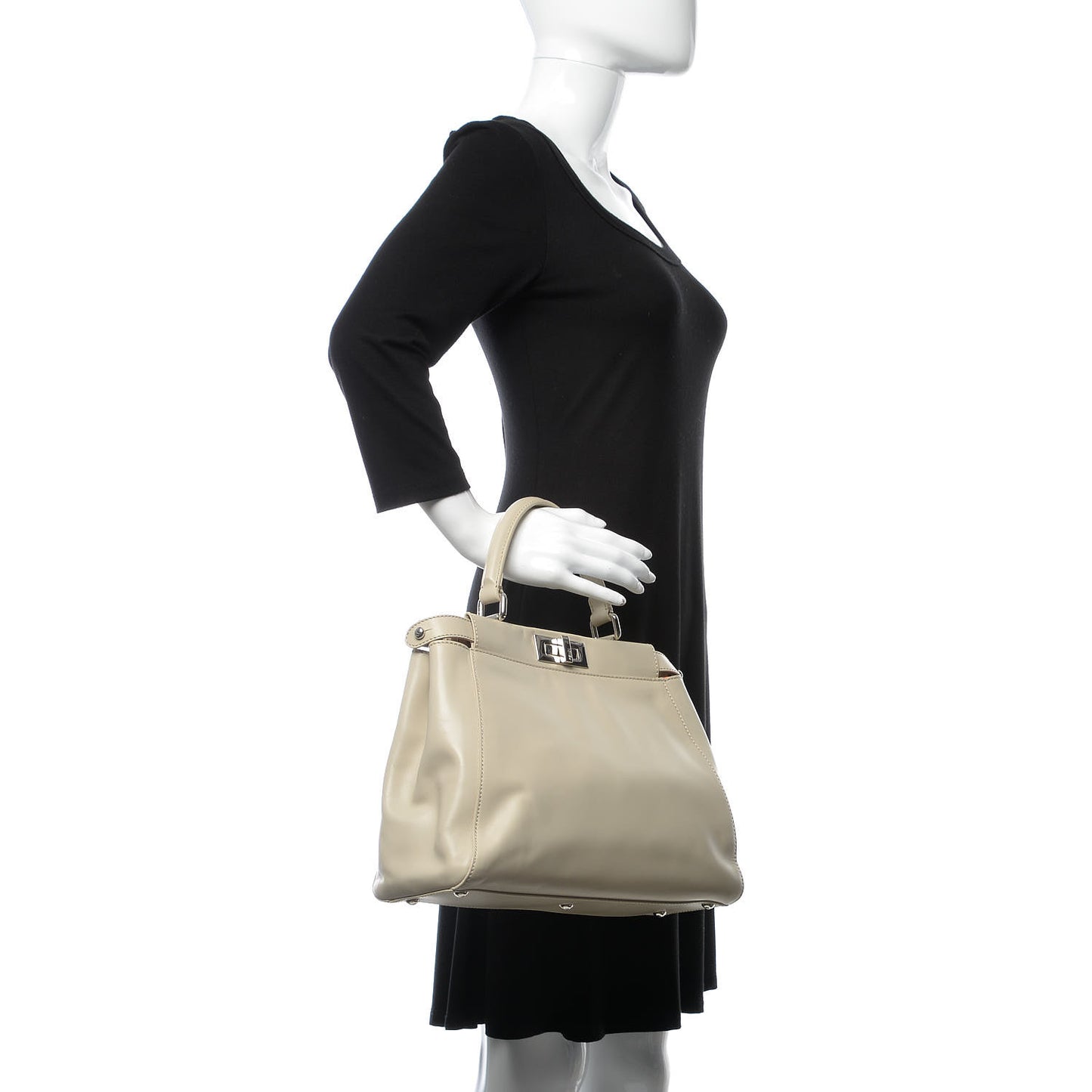 Vitello Morgan Shiny Nappa Medium Peekaboo Iconic Satchel Latte Azalea