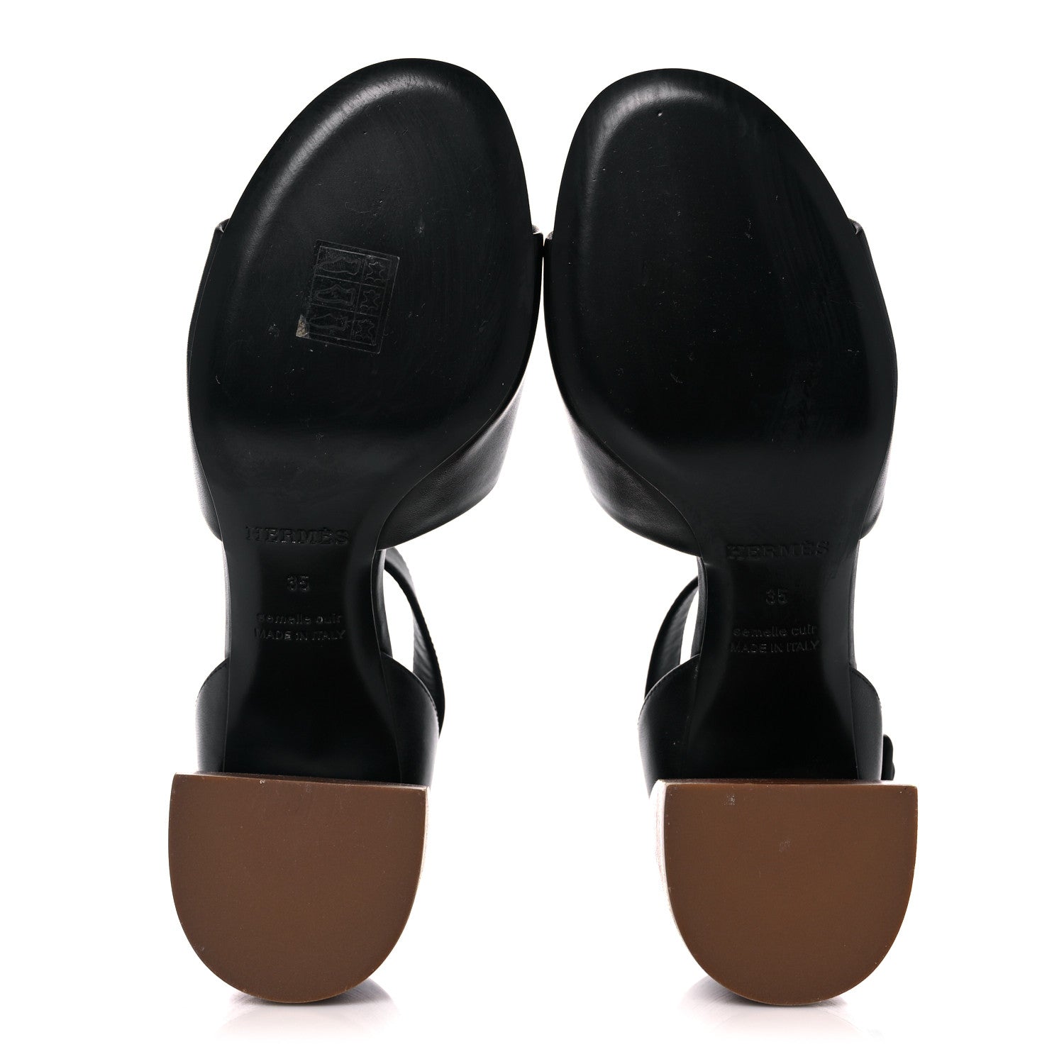 Hermes Calfskin Anne Sandals 35 Black 5 of 12