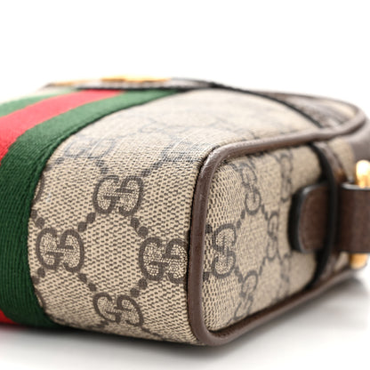 Gucci GG Supreme Monogram Web Mini Ophidia Messenger Brown 10 of 12