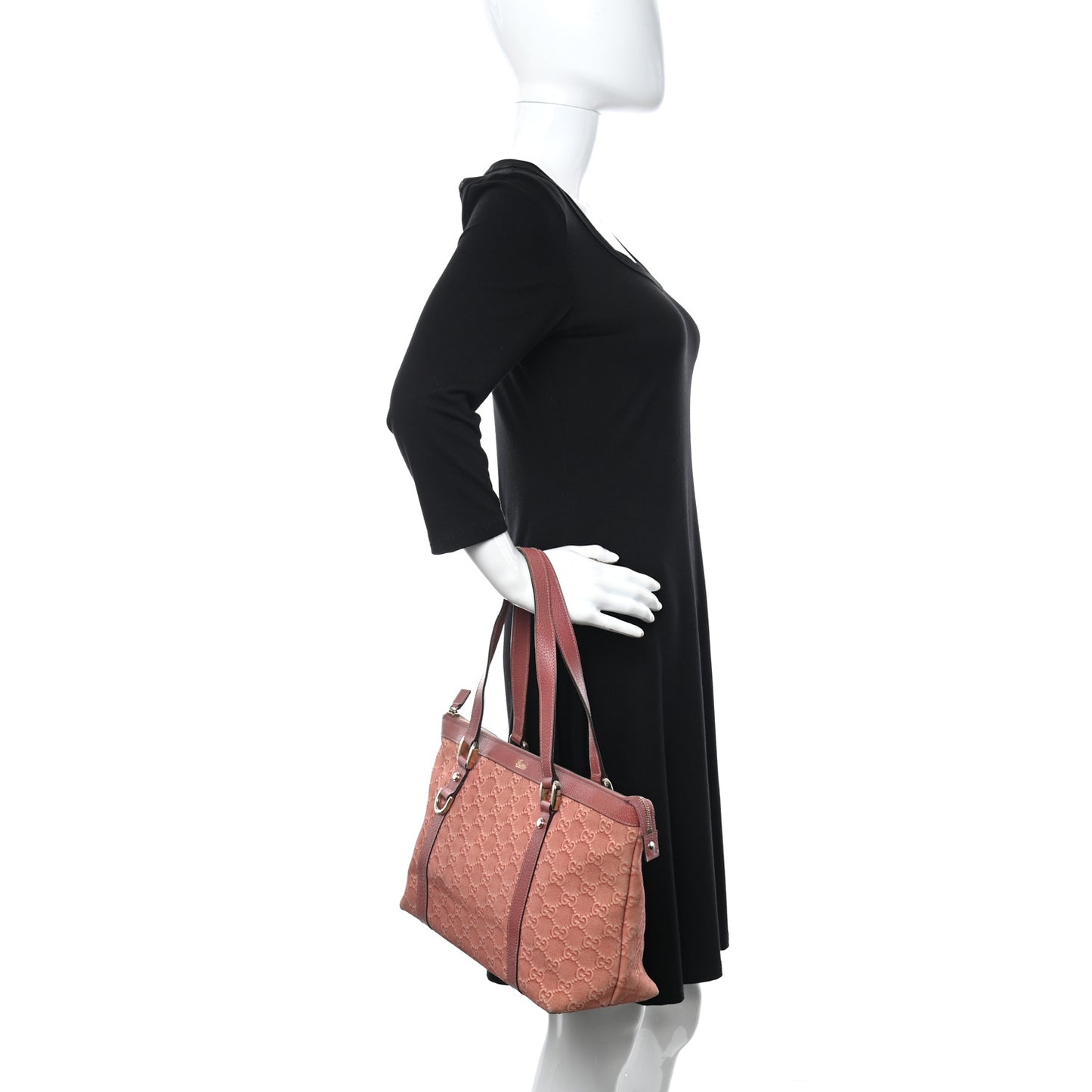 Suede Guccissima Medium Abbey Tote Pink