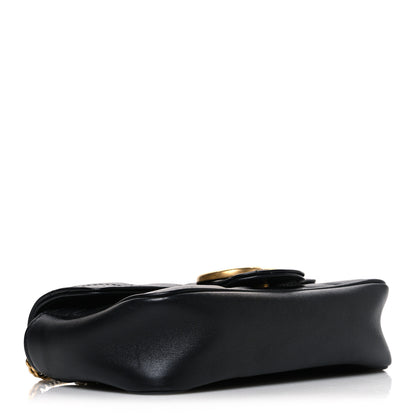 Gucci Calfskin Matelasse Super Mini GG Marmont Shoulder Bag Black 3 of 9
