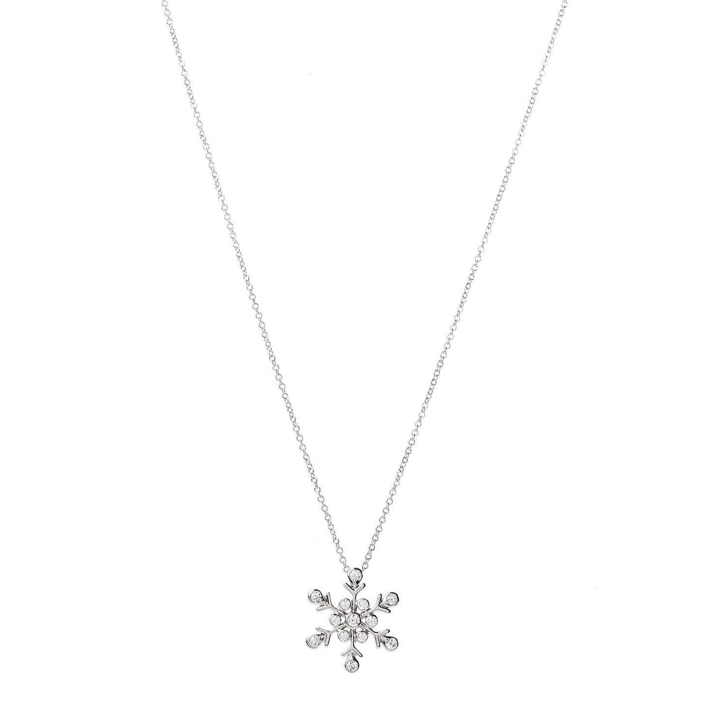 Platinum Diamond Snowflake Pendant Necklace