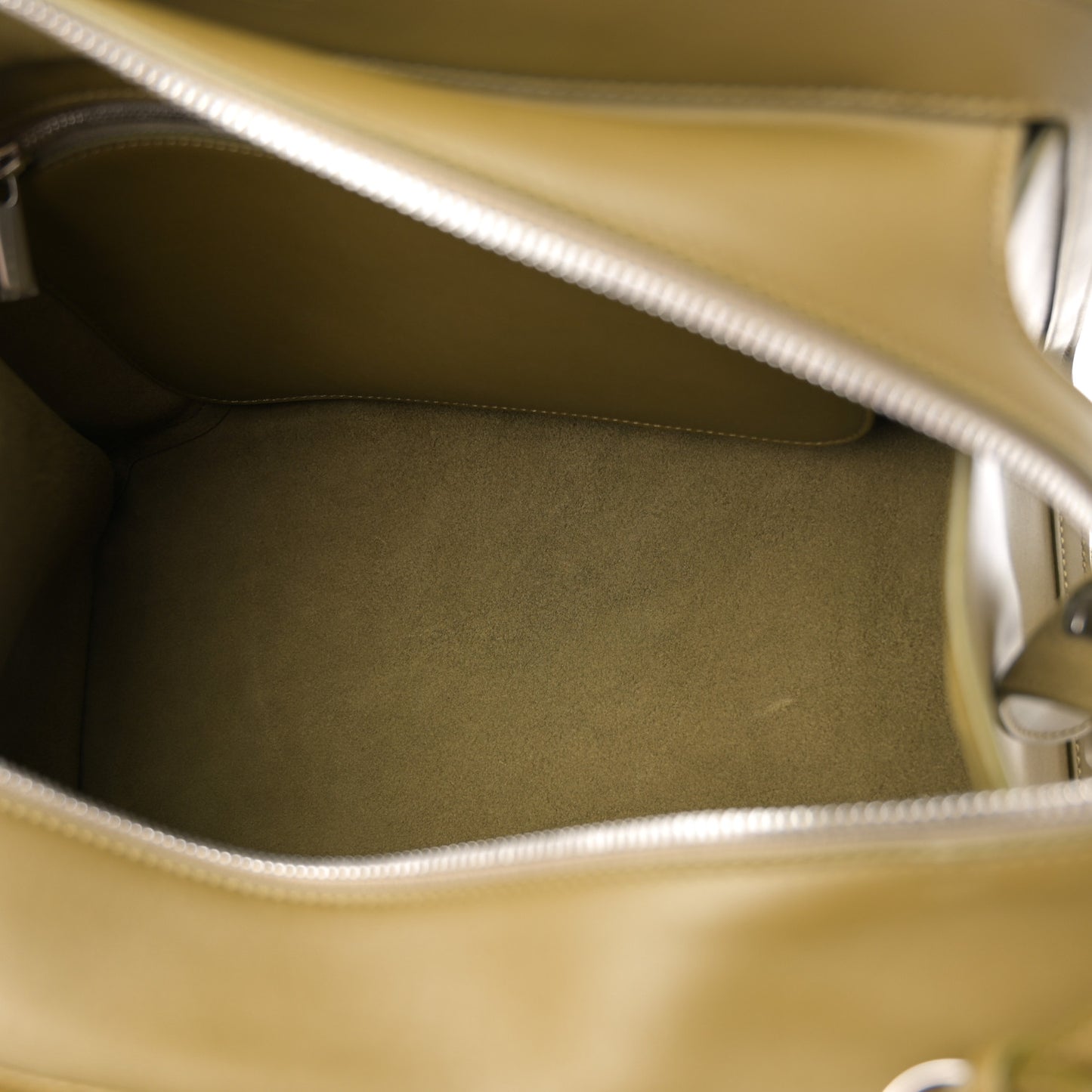 Smooth Calfskin Large Sesia Olive Leaf