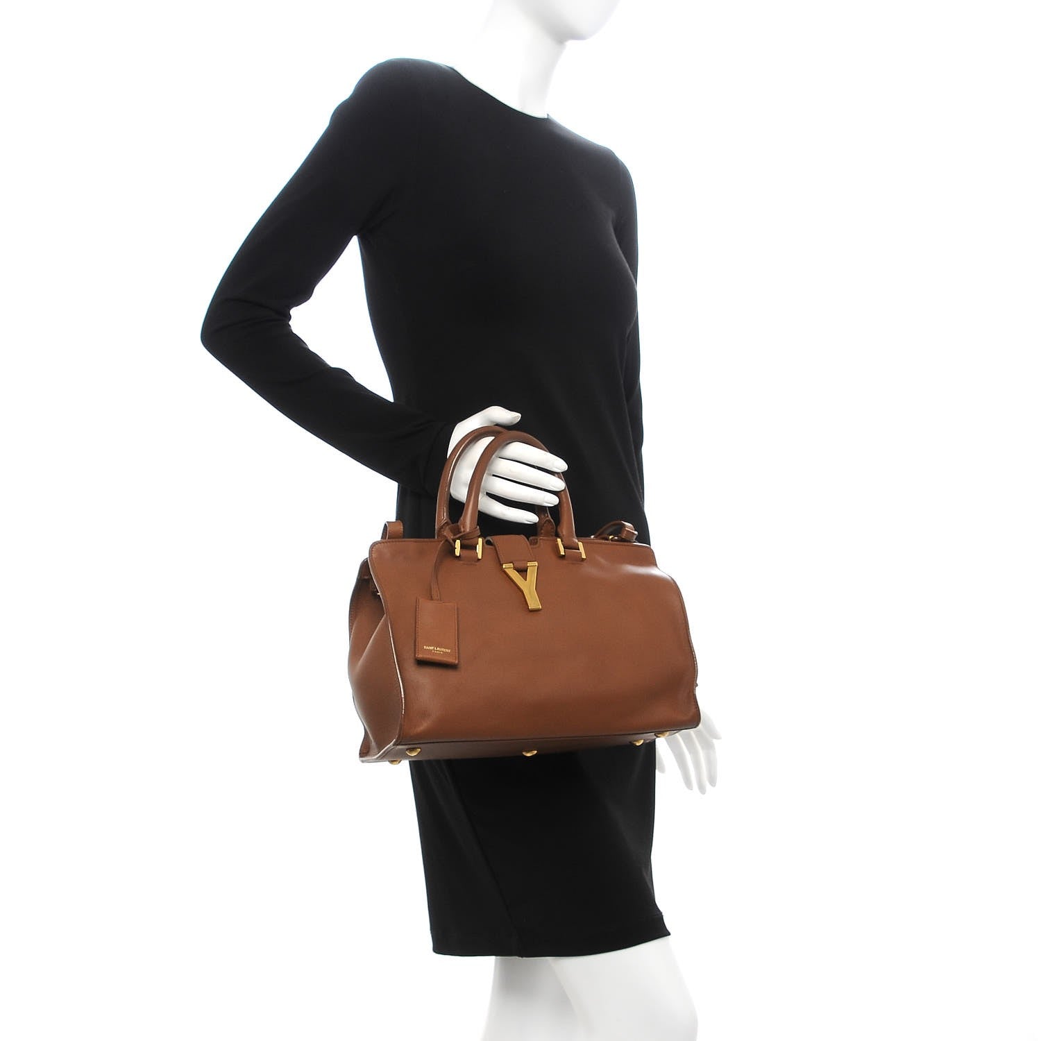Saint Laurent Calfskin Small Classic Y Cabas Cognac 2 of 18
