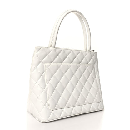 Chanel Caviar Quilted Medallion Tote White 3 of 16