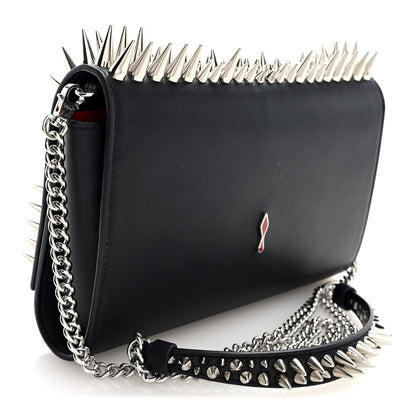 Christian Louboutin Nappa Estepic Spikes Paloma Clutch Black Silver 3 of 9