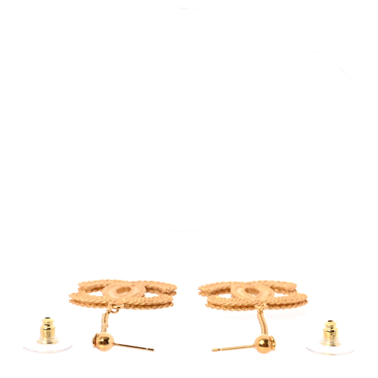 CC Drop Earrings Matte Gold
