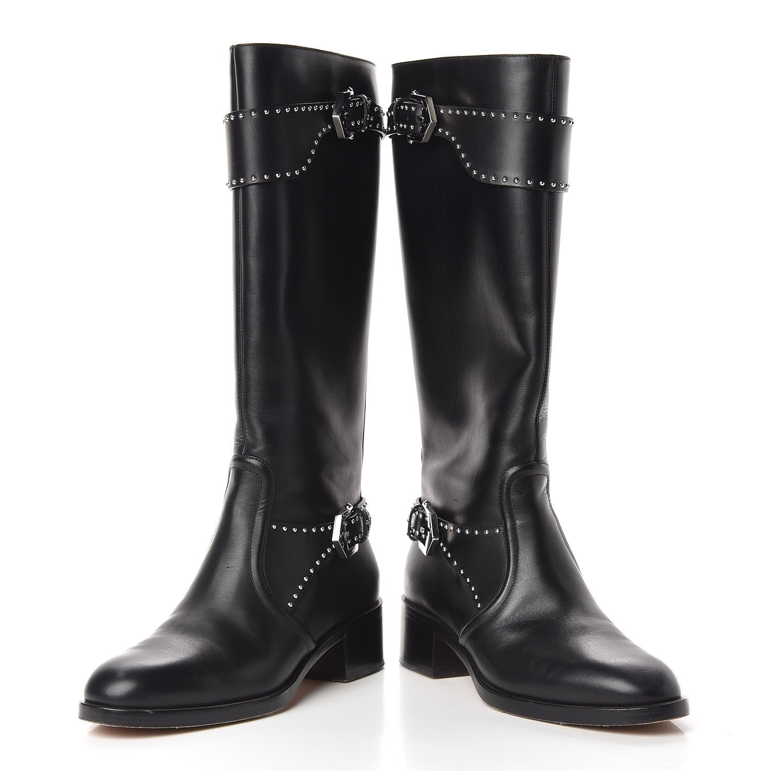 Givenchy Calfskin Studded Riding Boots 39 Black 6 of 14