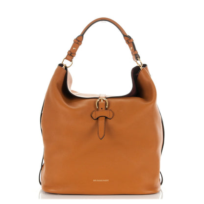 Burberry Grainy Calfskin Medium Sycamore Hobo Saddle Brown 1 of 8