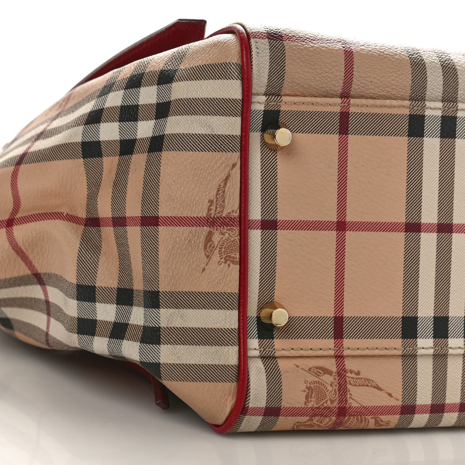 Burberry Haymarket Check Small Canterbury Tote Red 8 of 11