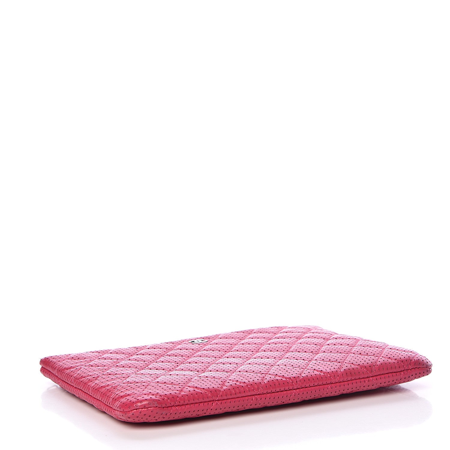 Chanel Perforated Lambskin Quilted Medium Zip Pouch Pink 4 of 14
