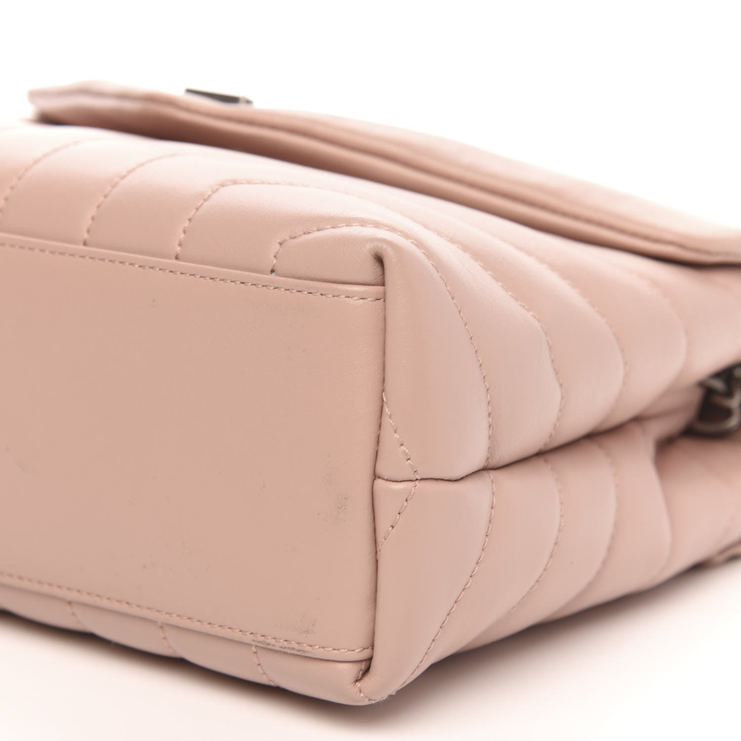 Saint Laurent Calfskin Y Quilted Monogram Small Loulou Chain Satchel Rose Antic 9 of 11