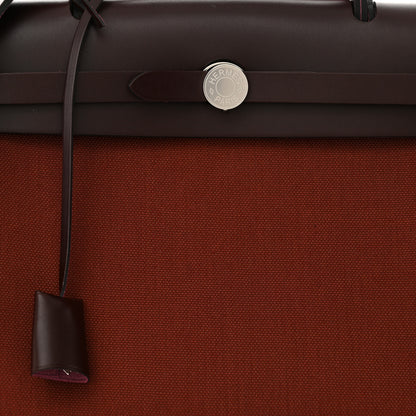 Hermes Military Toile Vache Hunter Herbag Zip 31 PM Rouge H Ebene 9 of 12