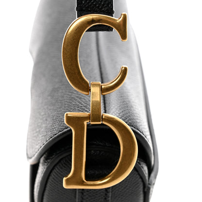 Christian Dior Grained Calfskin Mini Saddle Bag With Strap Black 11 of 13