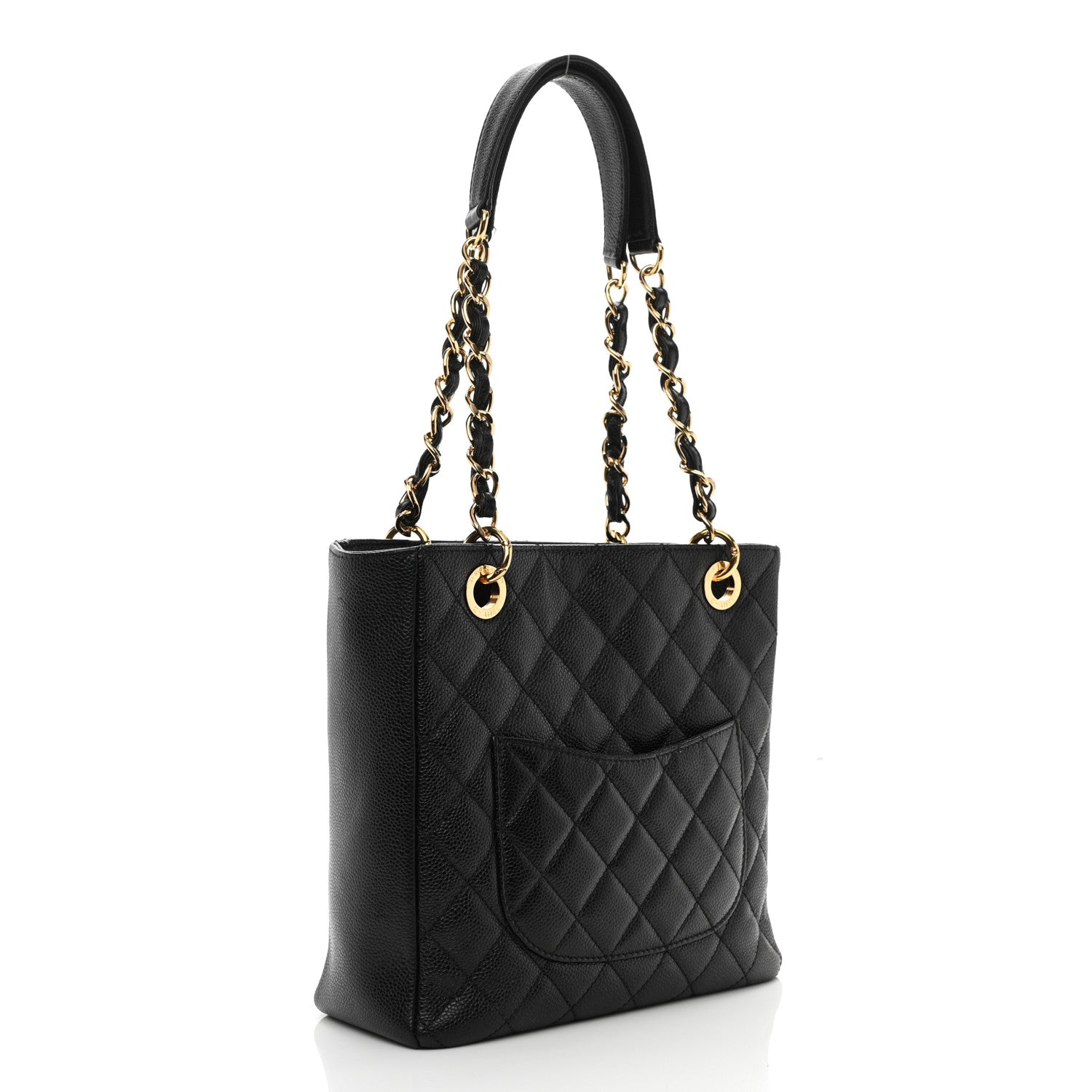Chanel Caviar Quilted Petit Shopping Tote PST Black 3 of 10