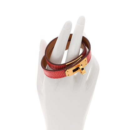 Hermes Lizard Kelly Double Tour Bracelet S Bougainvillea 2 of 7