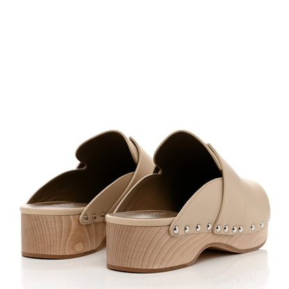 Hermes Calfskin Calya Mules 38 Hetre 4 of 8