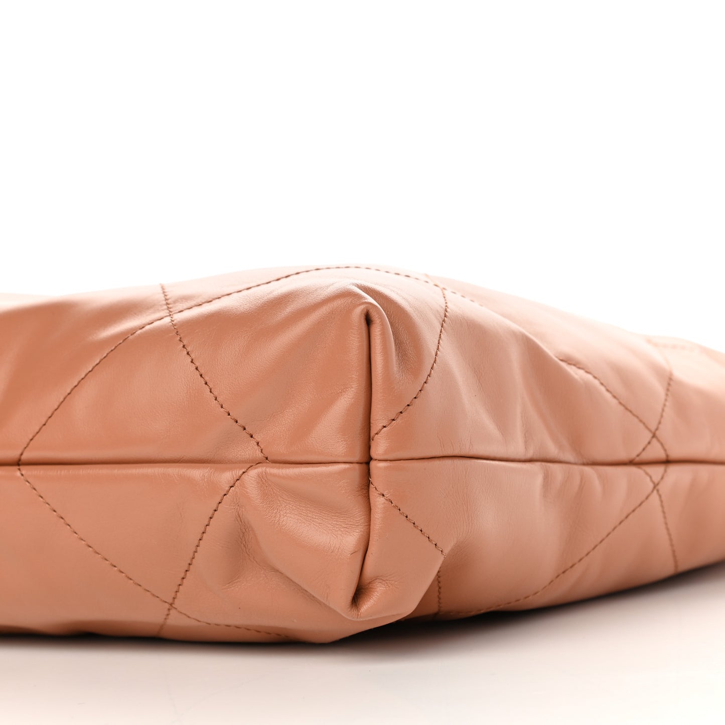 Shiny Calfskin Quilted Chanel 22 Camel