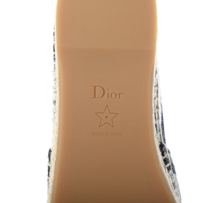 Christian Dior Canvas Tie and Dior Embroidered Granville 15mm Espadrilles 36.5 Denim 6 of 9