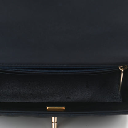 Chanel Lambskin Quilted Mini Top Handle Rectangular Flap Navy Blue 5 of 12